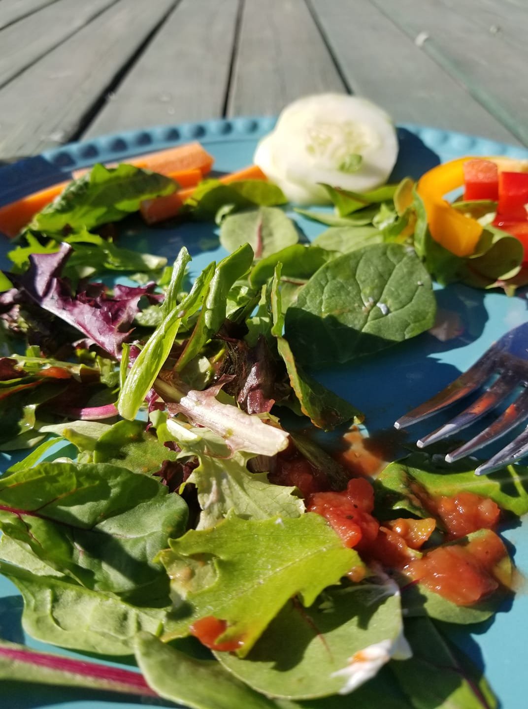 Veggies taste even better when you're soaking up that sunny Vitamin D.