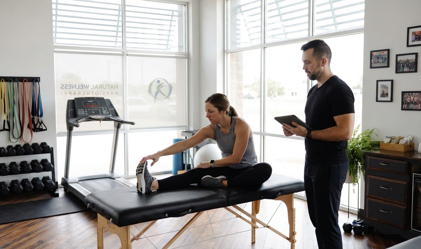 Patient working with a provider at a pelvic floor physical therapy clinic in Wichita