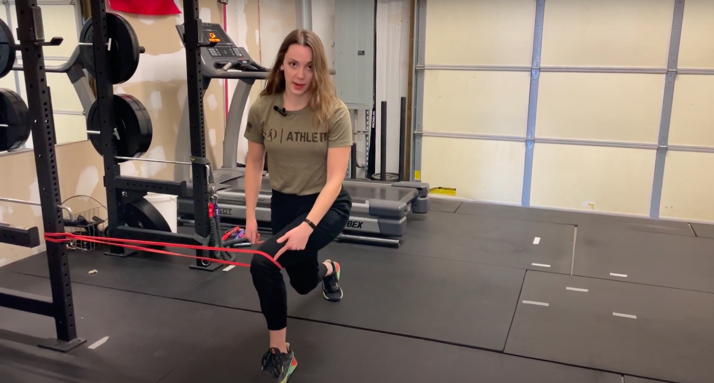 Up level your hip strength with banded lunges